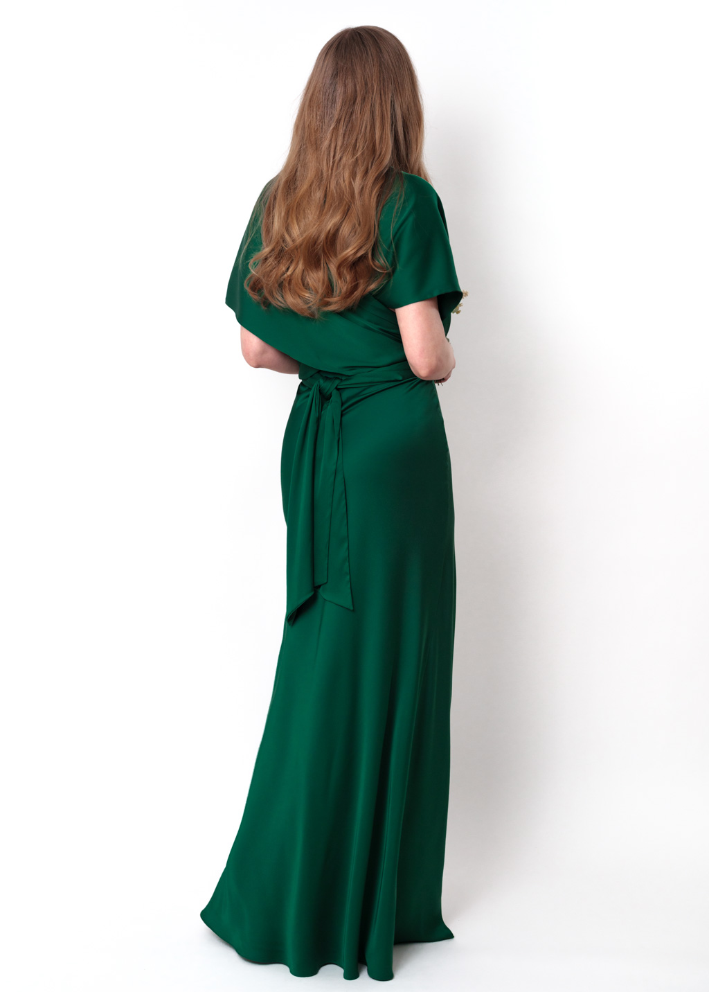 Dark green infinity high slit long dress