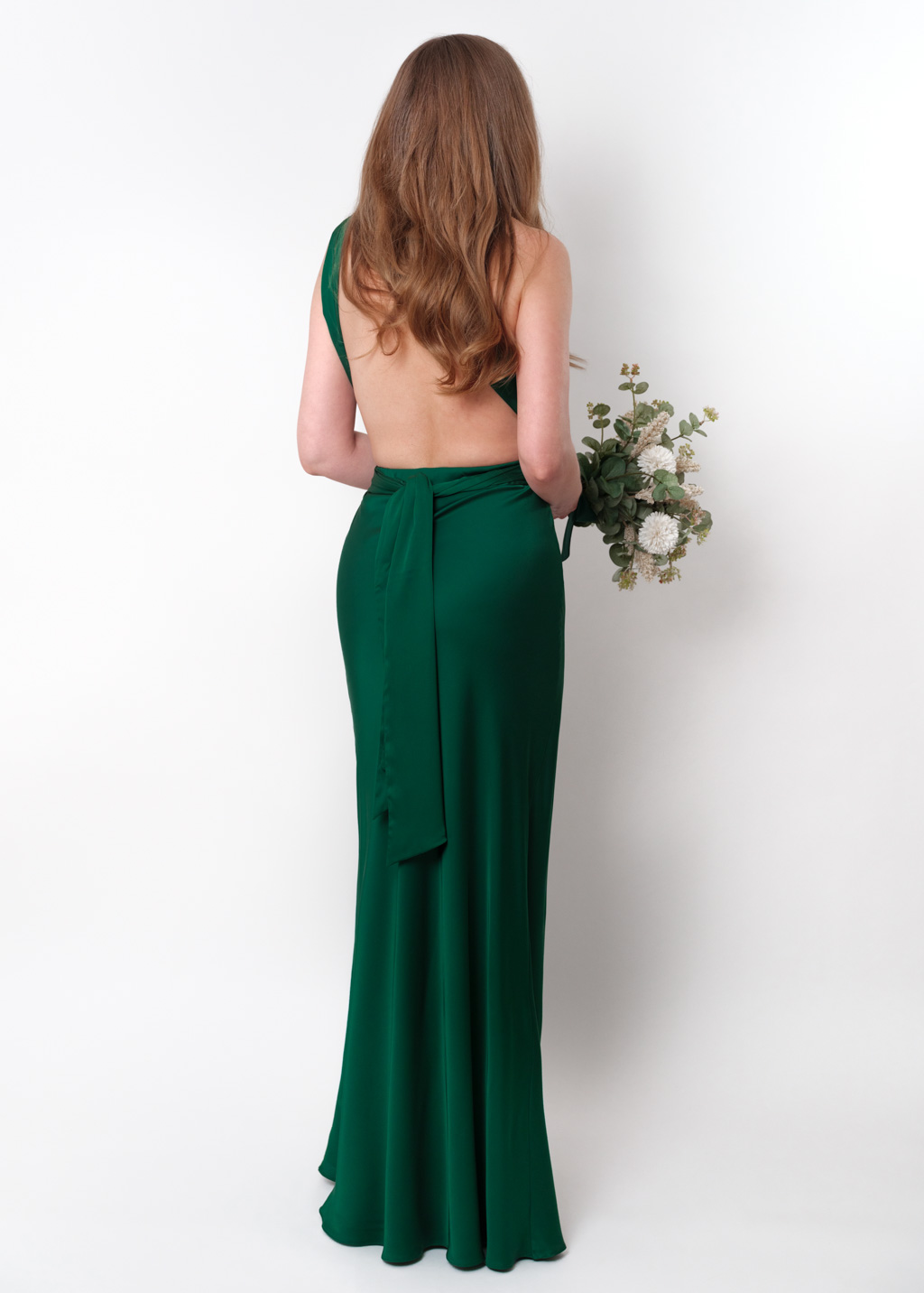 Dark green infinity high slit long dress