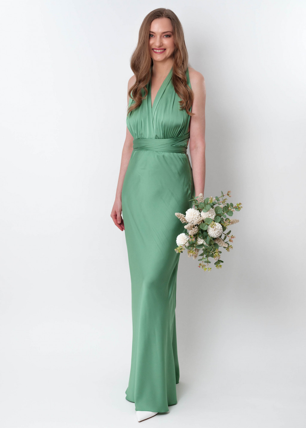 Olive green infinity long dress