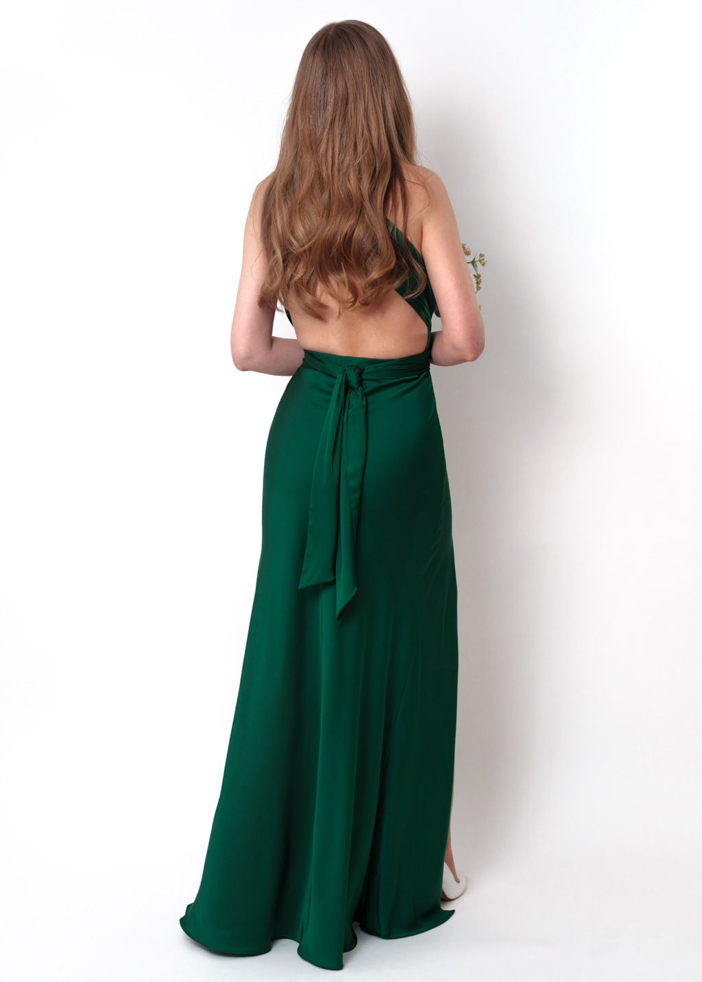 Dark green infinity high slit long dress