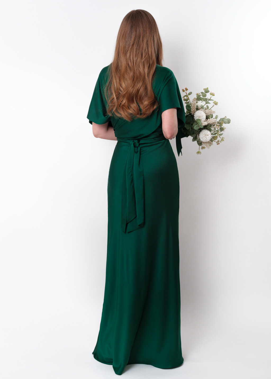 Dark green infinity knee slit long dress