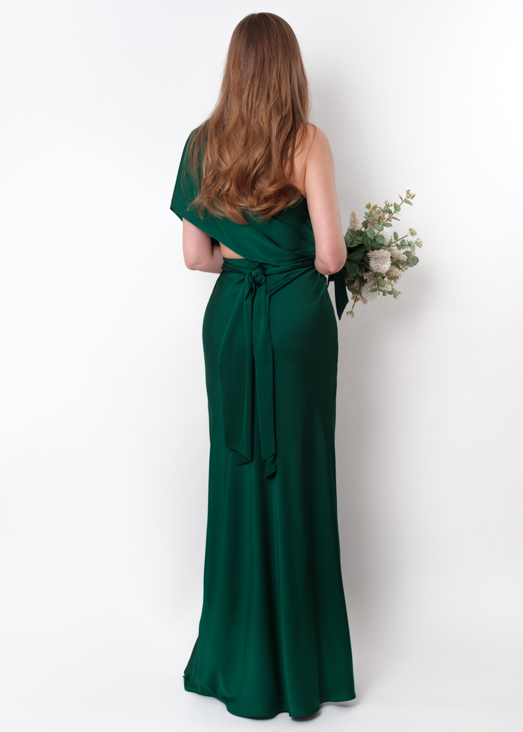 Dark green infinity knee slit long dress