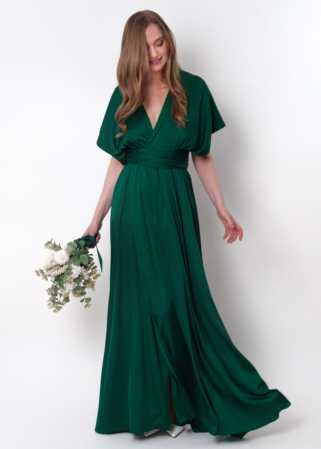 Dark green infinity slit long dress