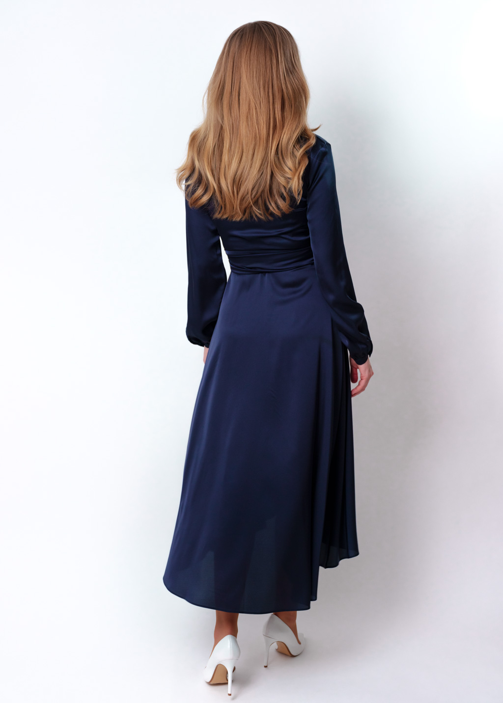 Navy blue wrap dress