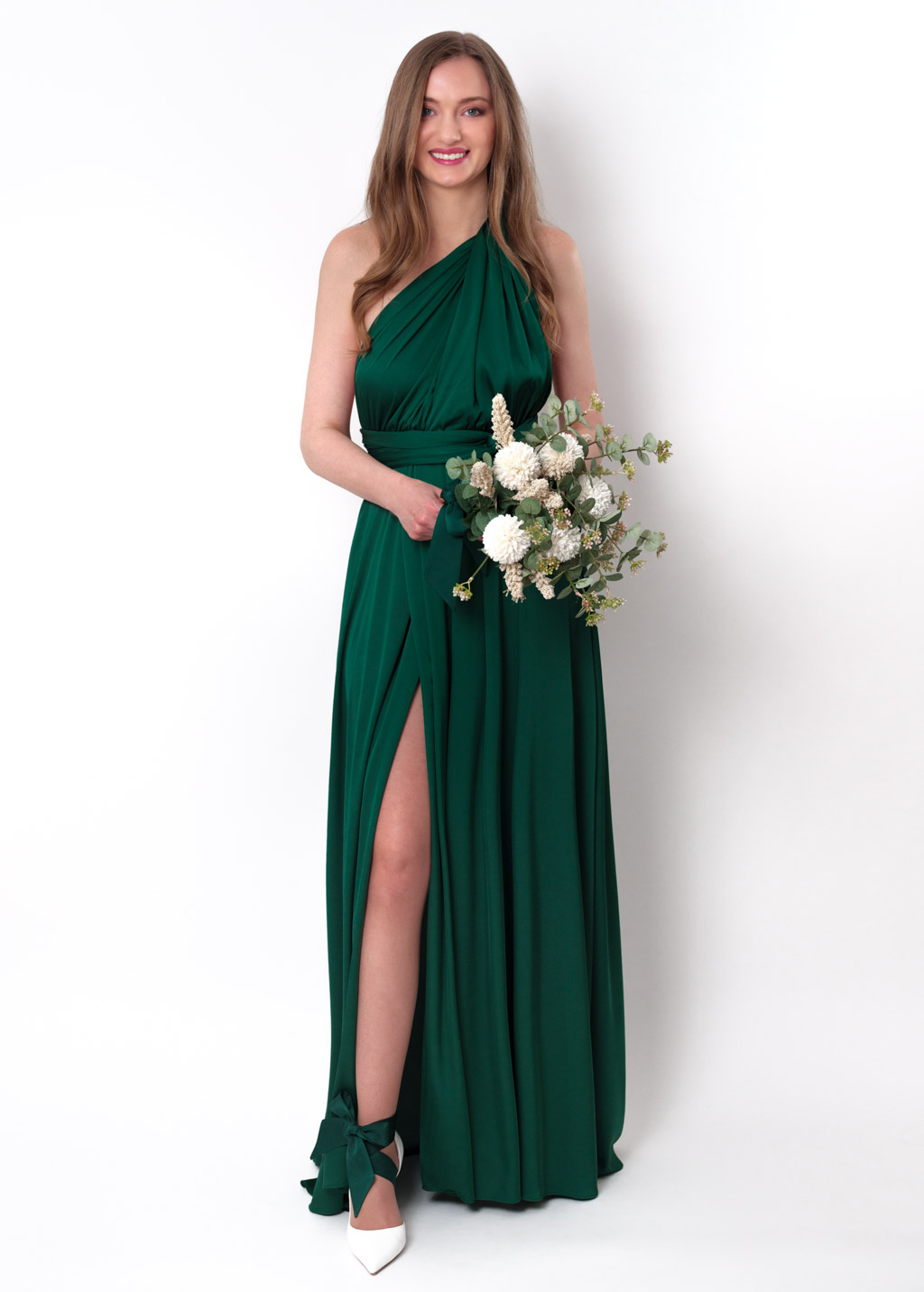 Dark green infinity slit long dress