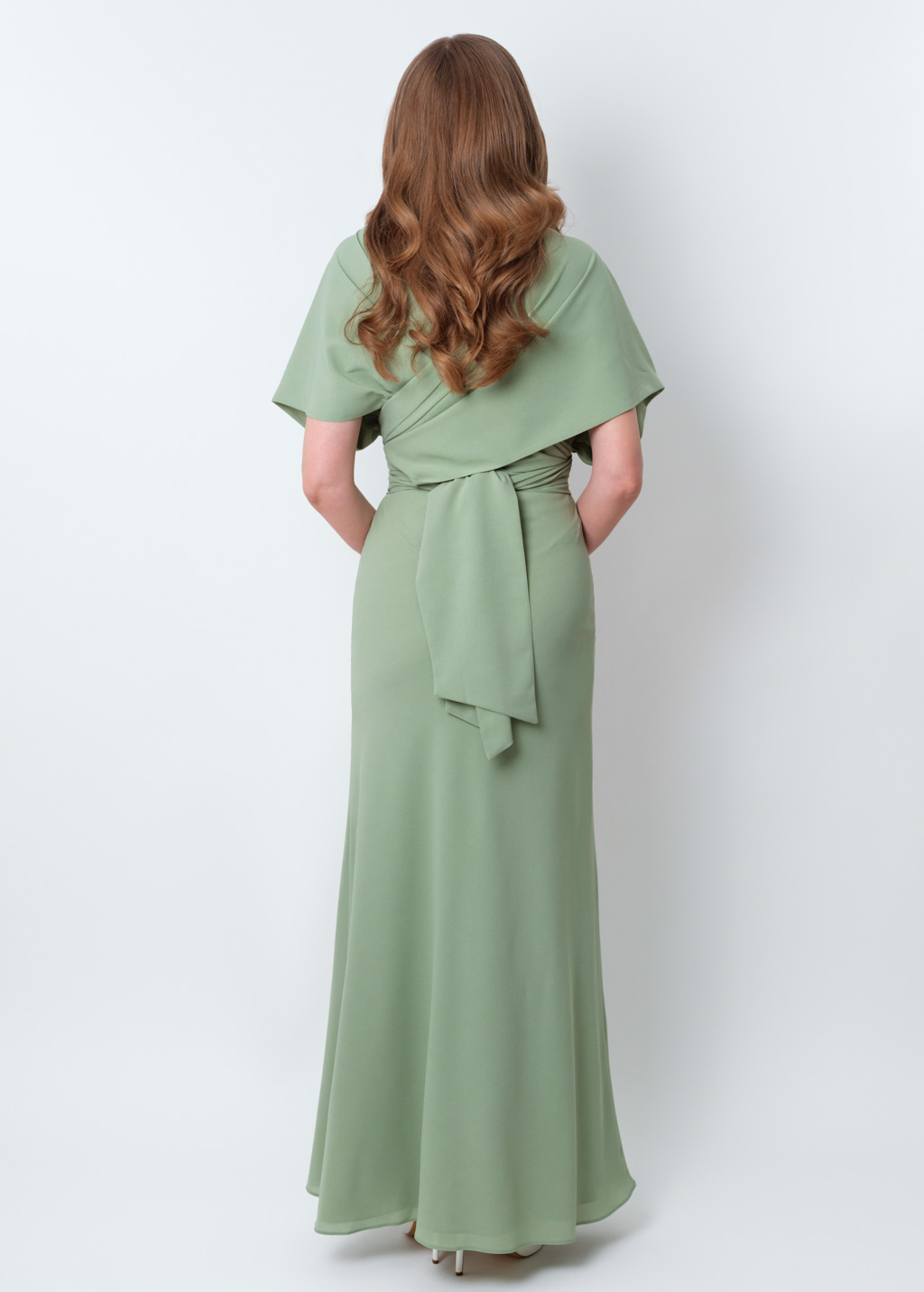 Sage green chiffon infinity dress
