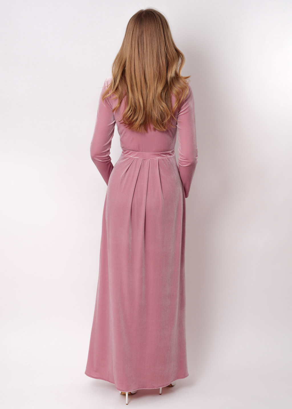 Mauve velvet long dress