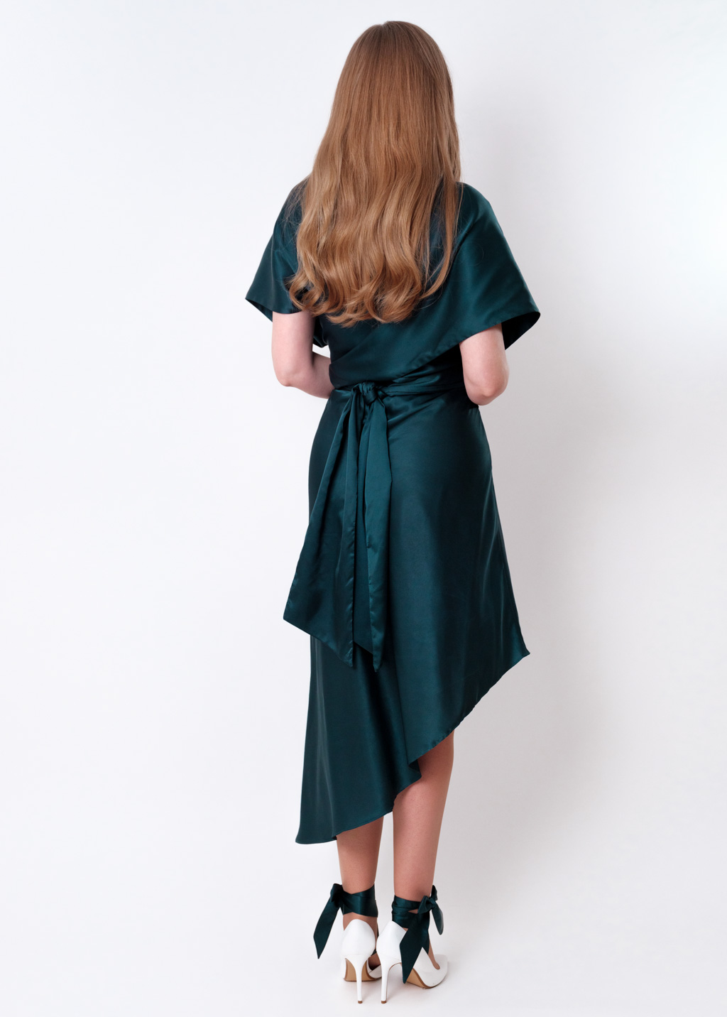 Dark teal green infinity asymmetric dress