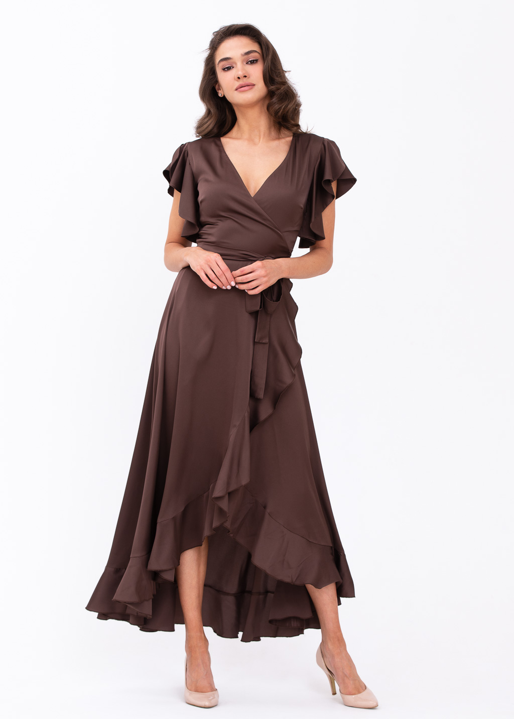 Chocolate brown wrap dress