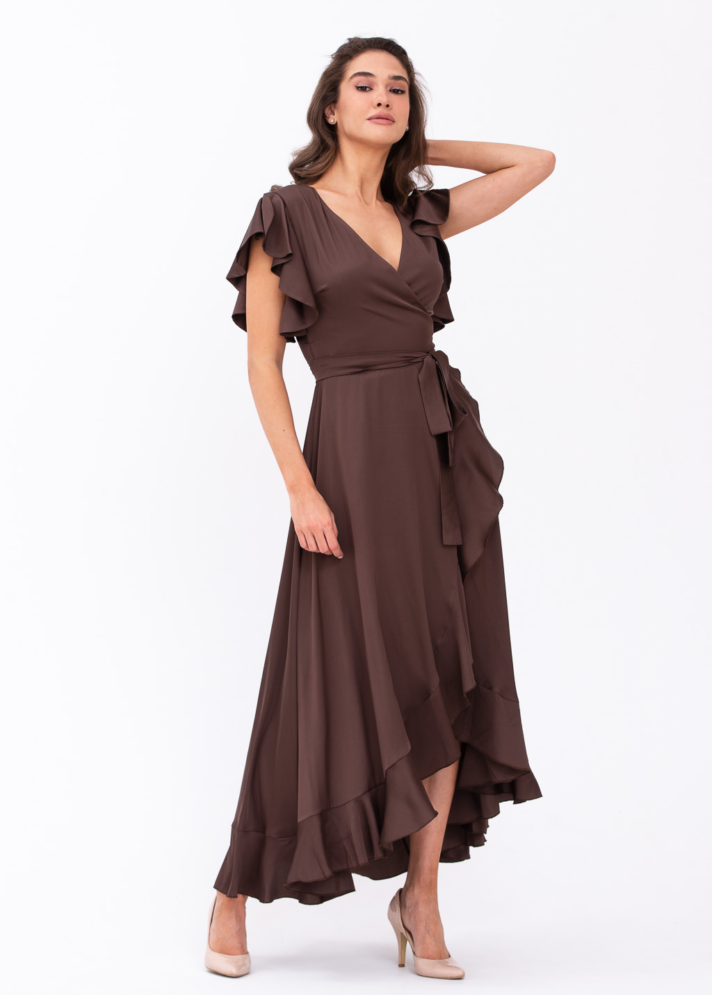 Chocolate brown wrap dress