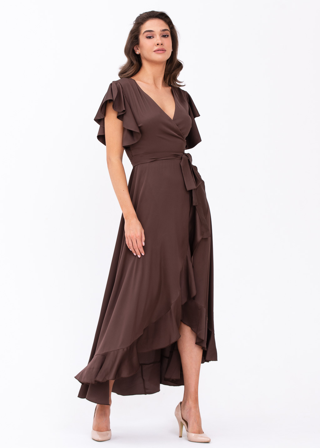 Chocolate brown wrap dress