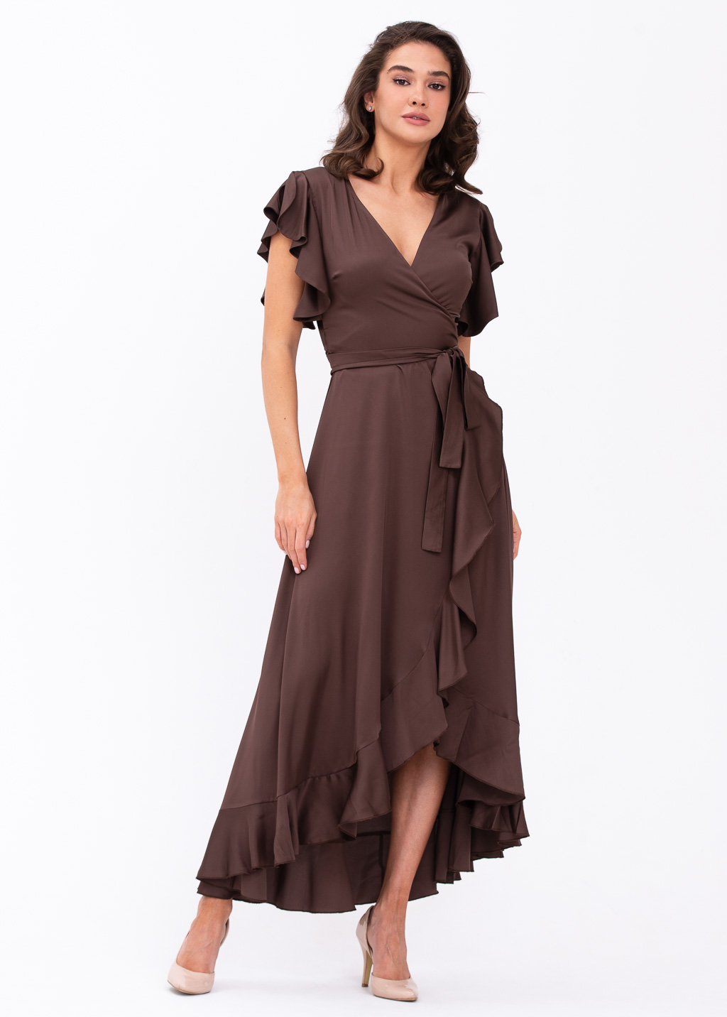 Chocolate brown wrap dress