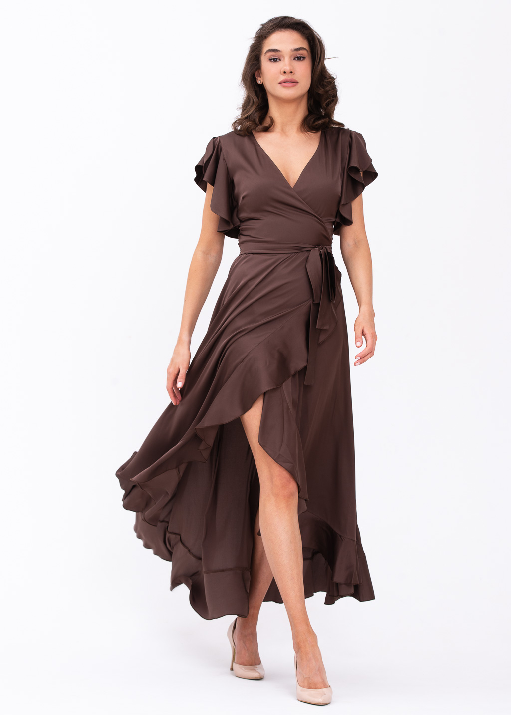Chocolate brown wrap dress
