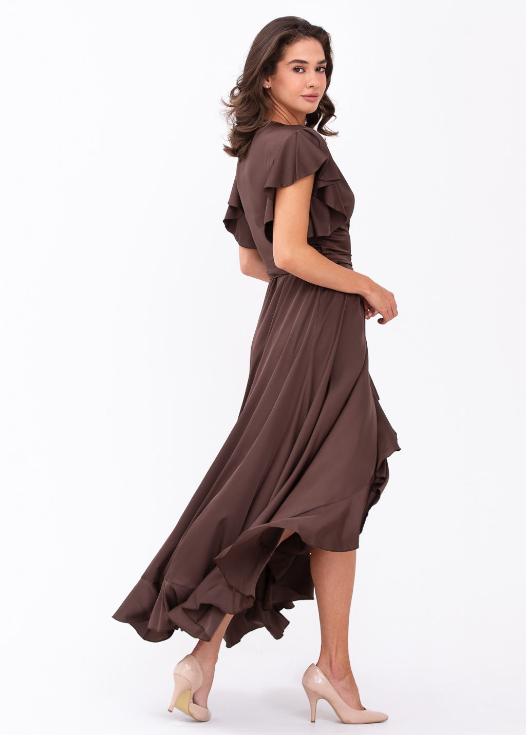 Chocolate brown wrap dress
