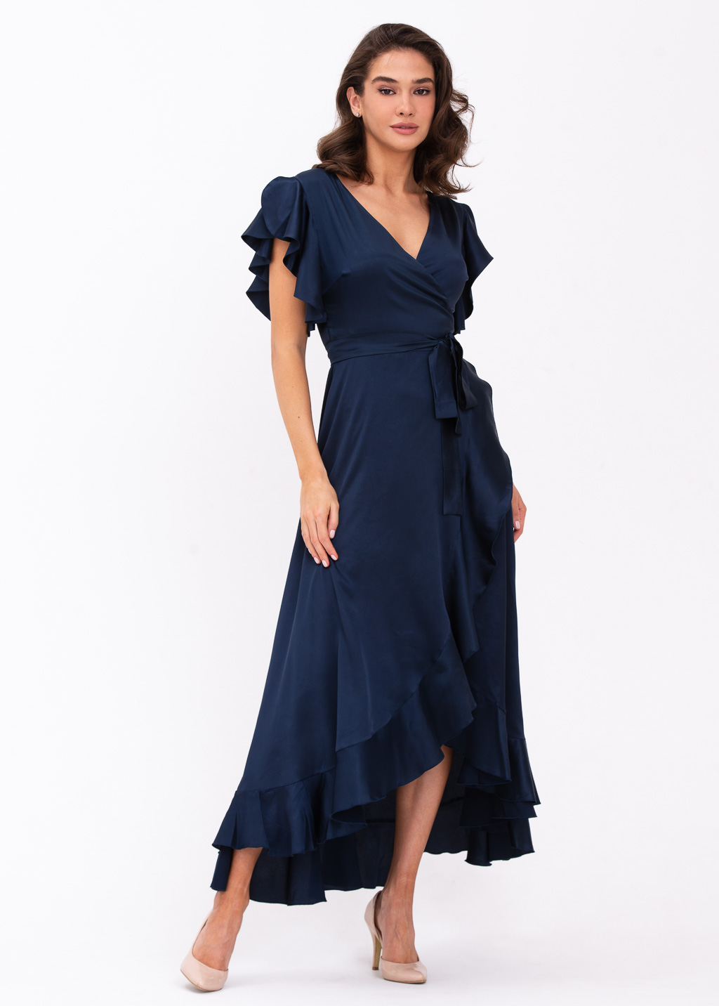 Navy blue wrap dress