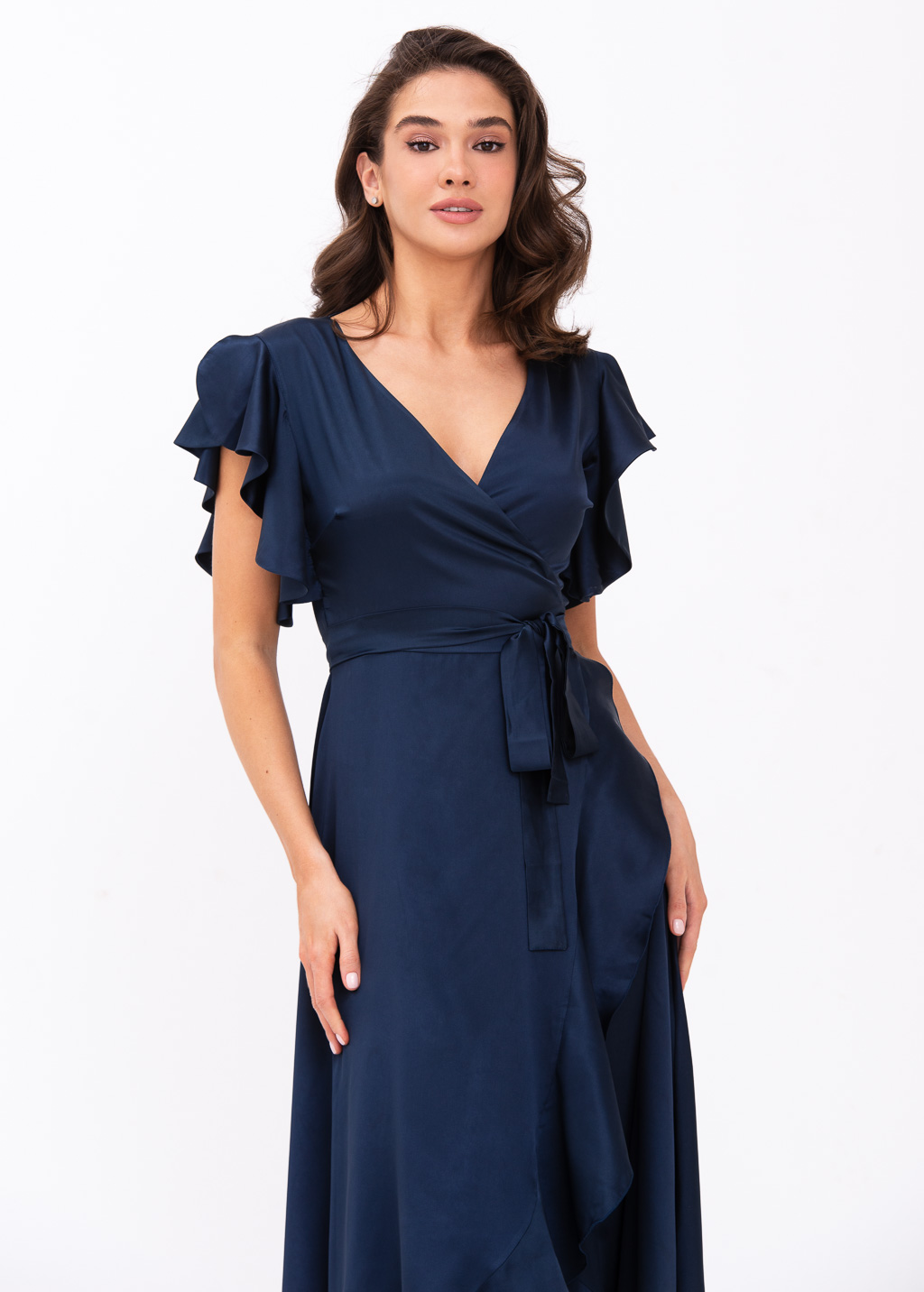 Navy blue wrap dress