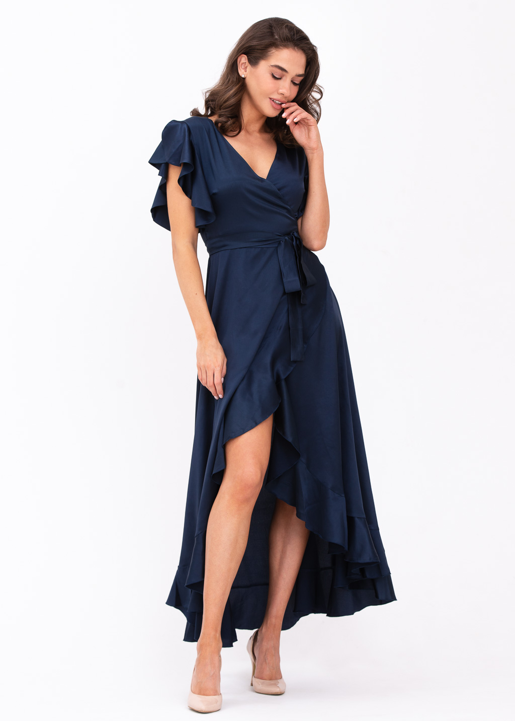 Navy blue wrap dress