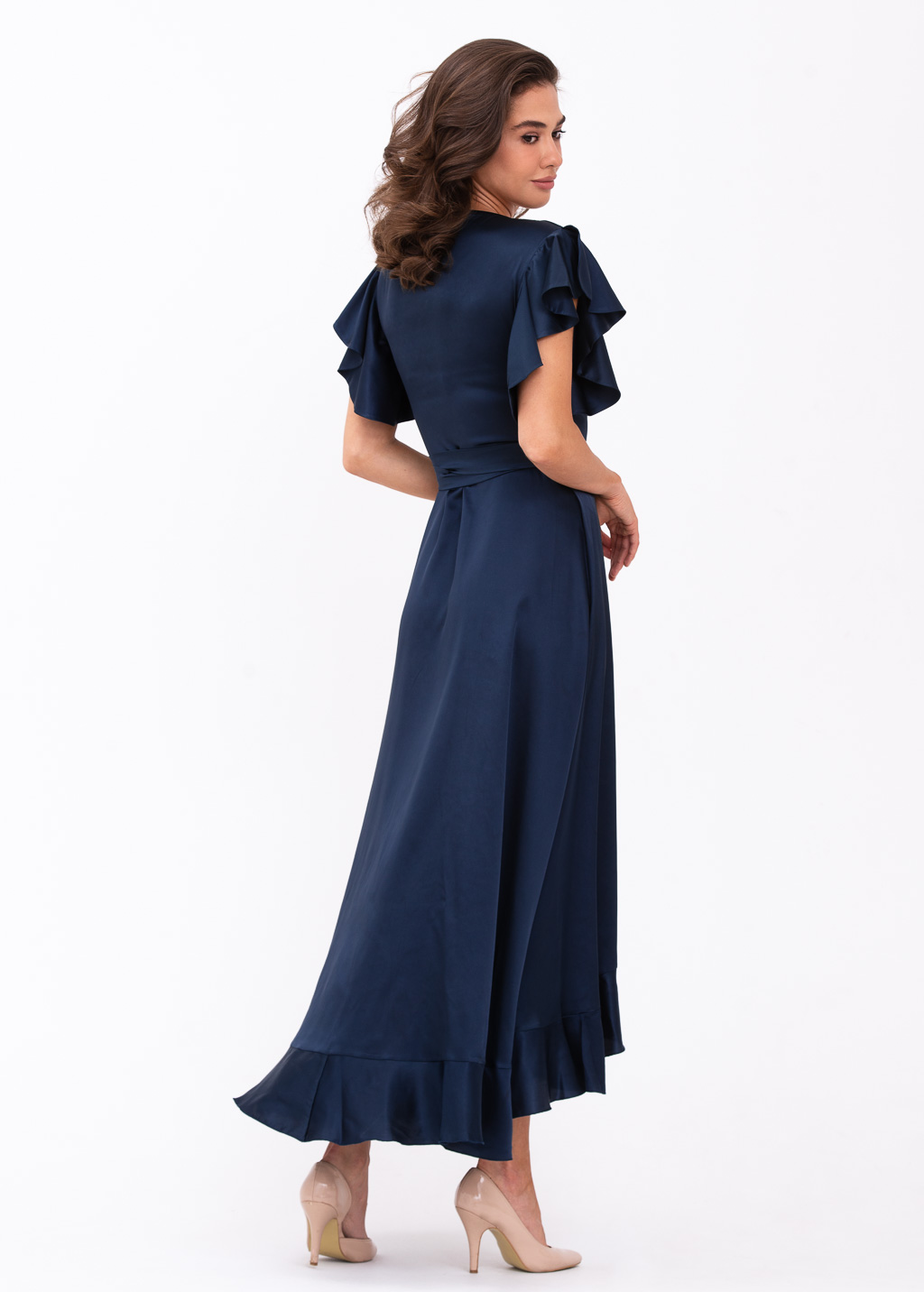 Navy blue wrap dress