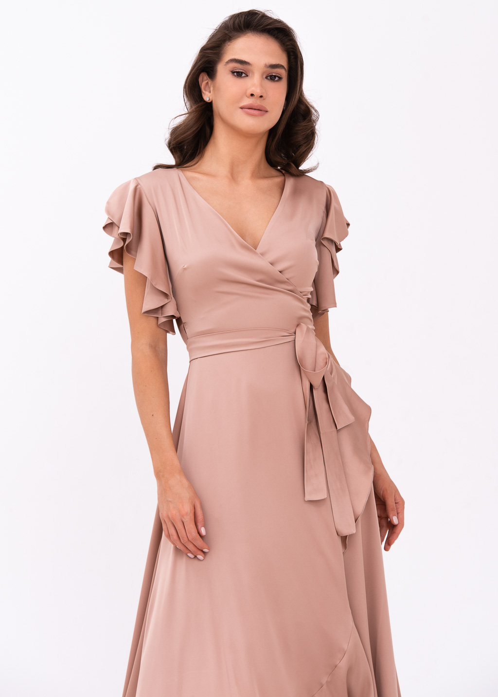 Rose gold wrap dress