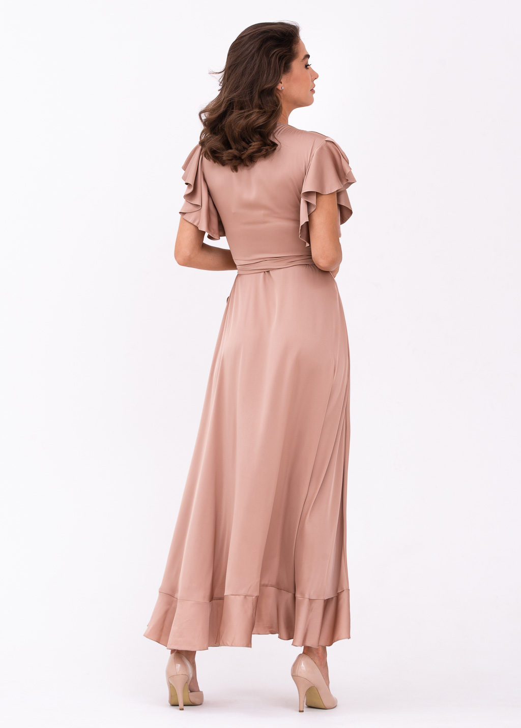 Rose gold wrap dress