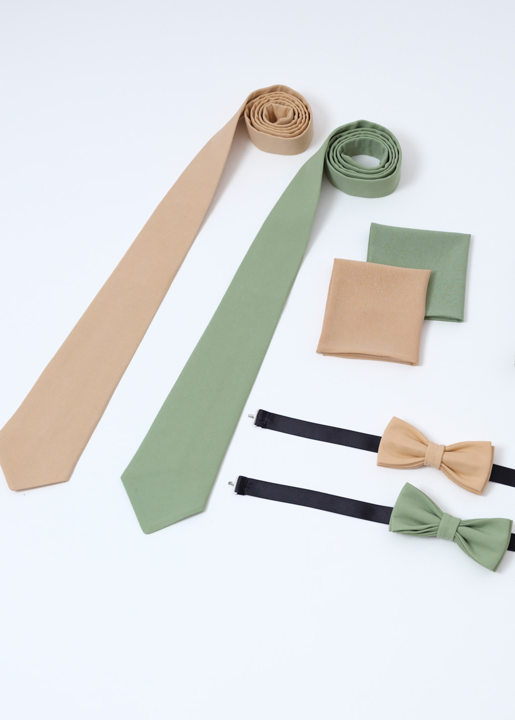 Chiffon tie, bow tie & pocket square