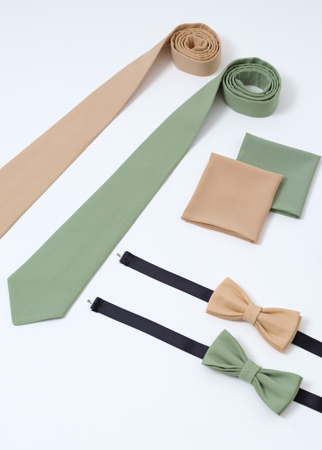 Chiffon tie, bow tie & pocket square