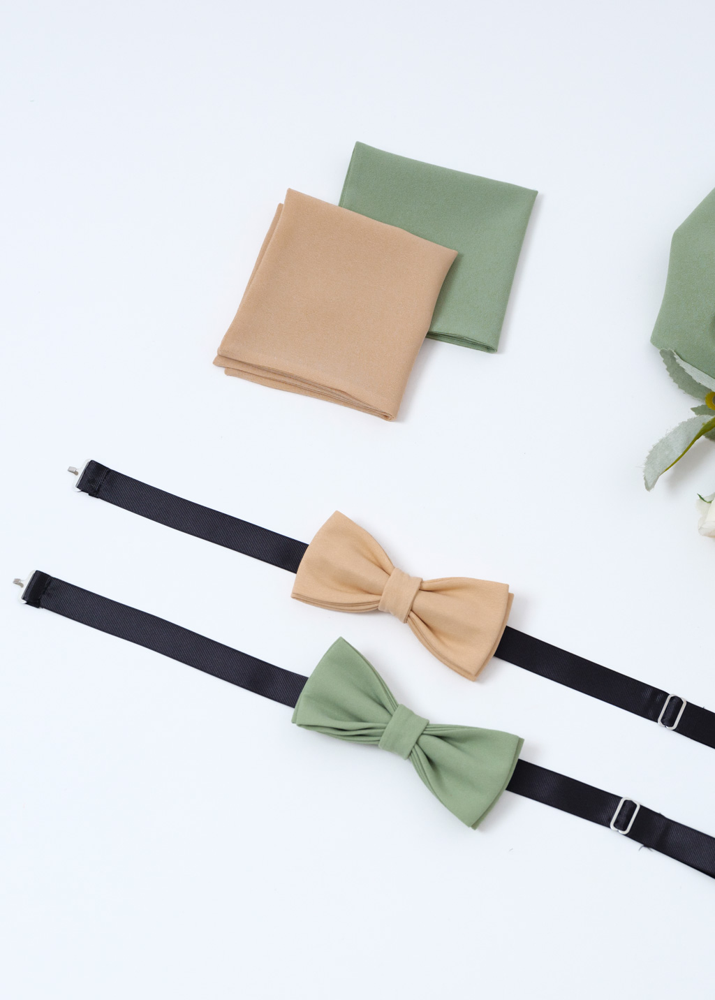 Chiffon tie, bow tie & pocket square