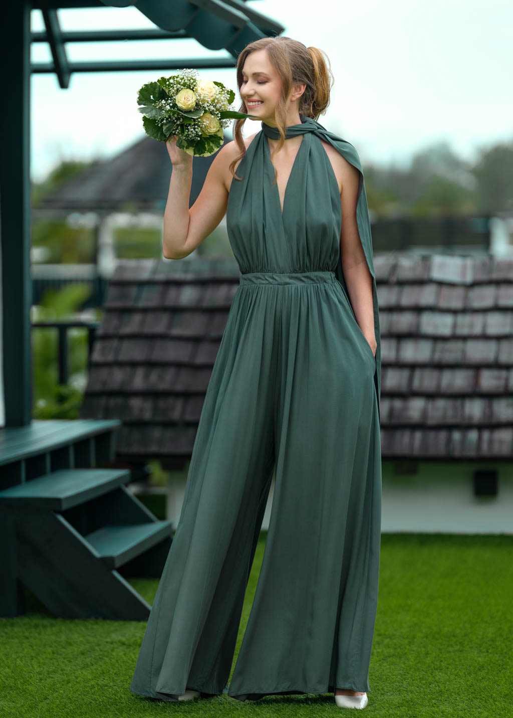 Dark green infinity jumpsuit