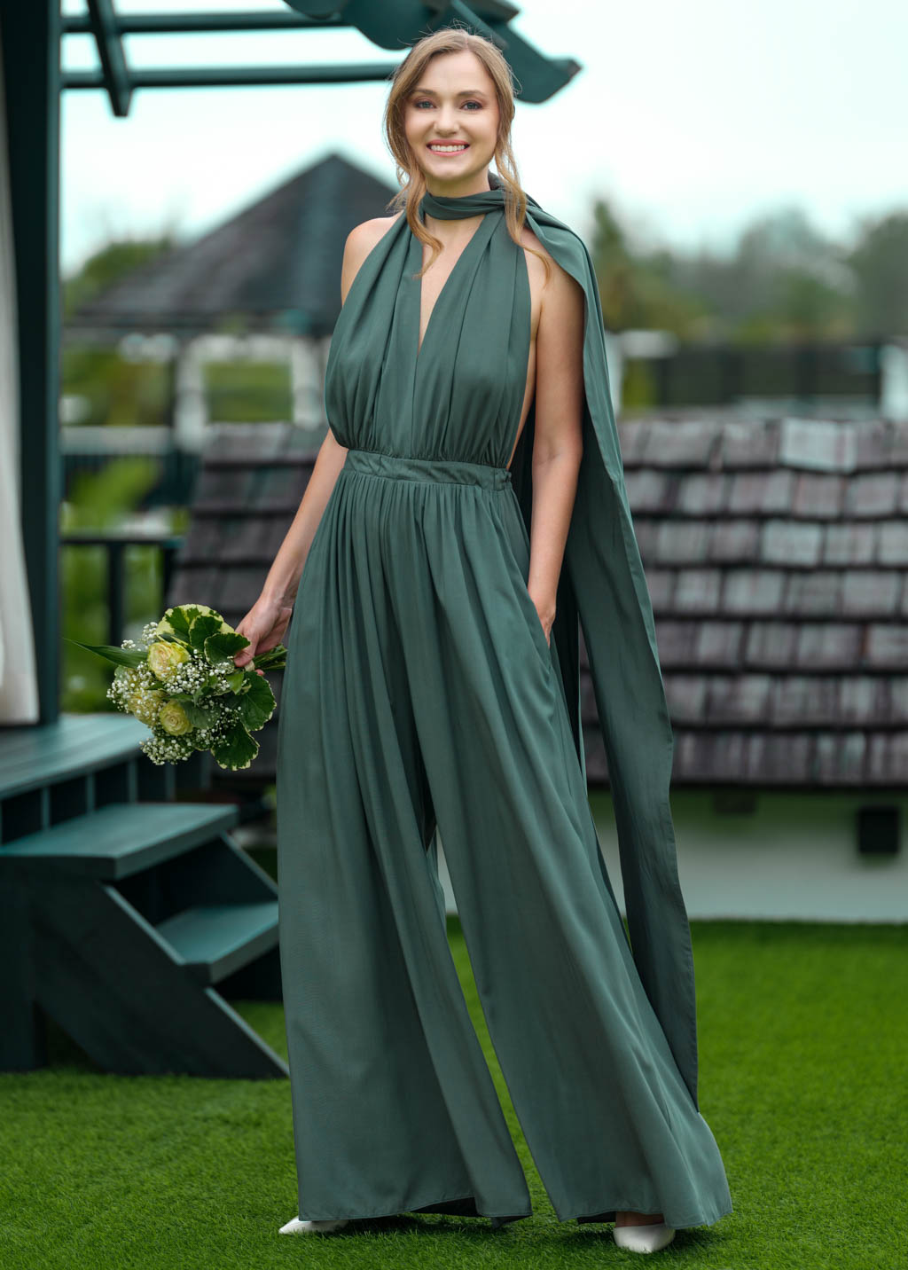 Dark green infinity jumpsuit