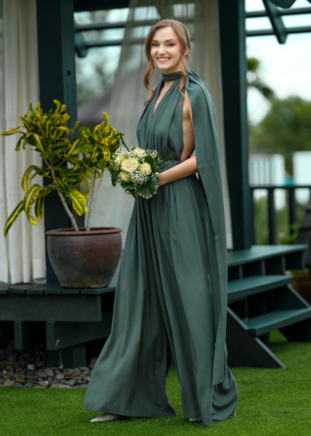 Dark green infinity jumpsuit