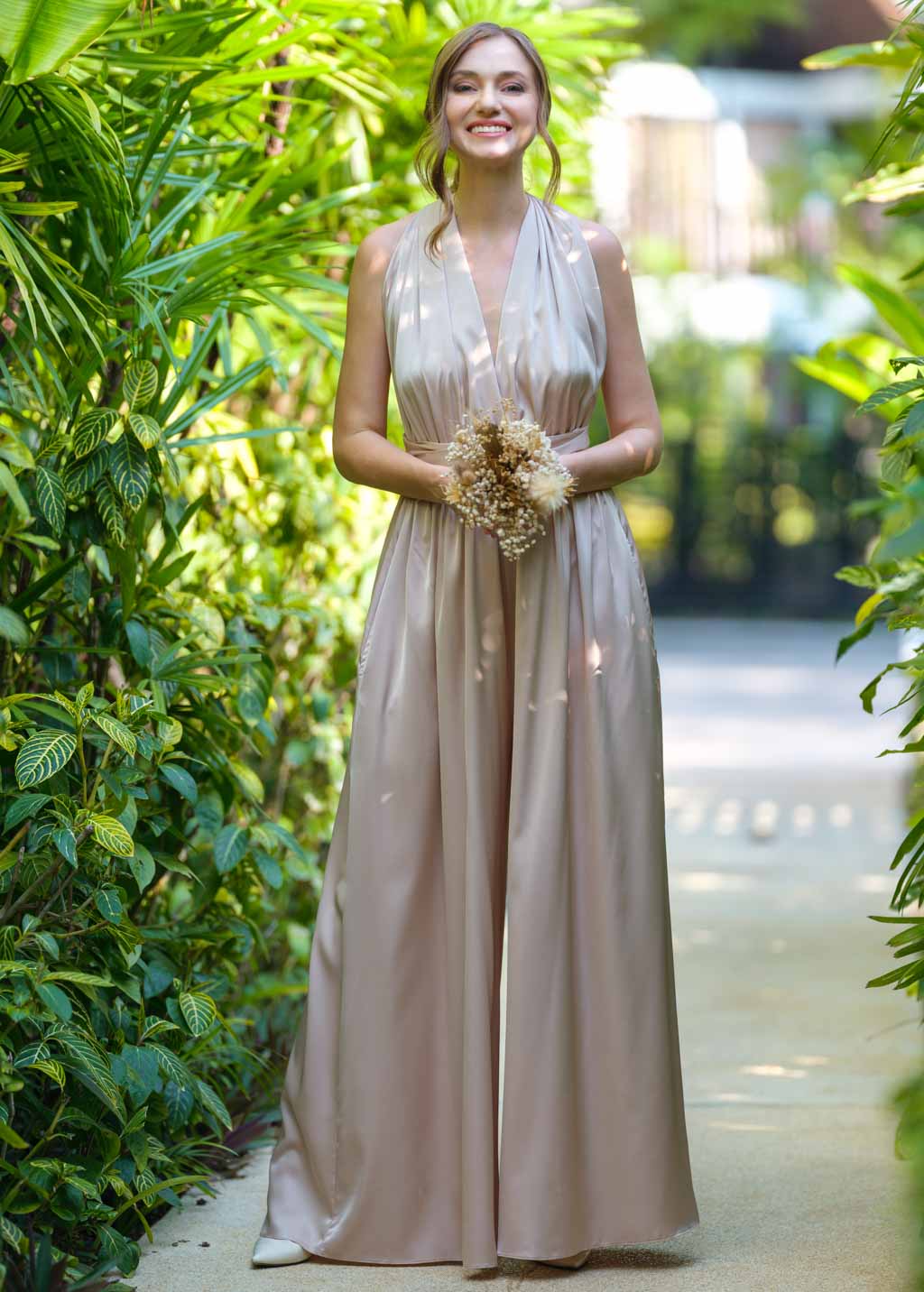 Champagne beige infinity jumpsuit