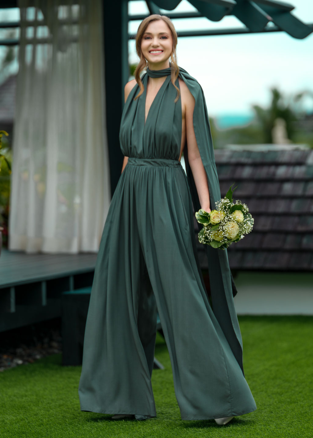 Dark green infinity jumpsuit