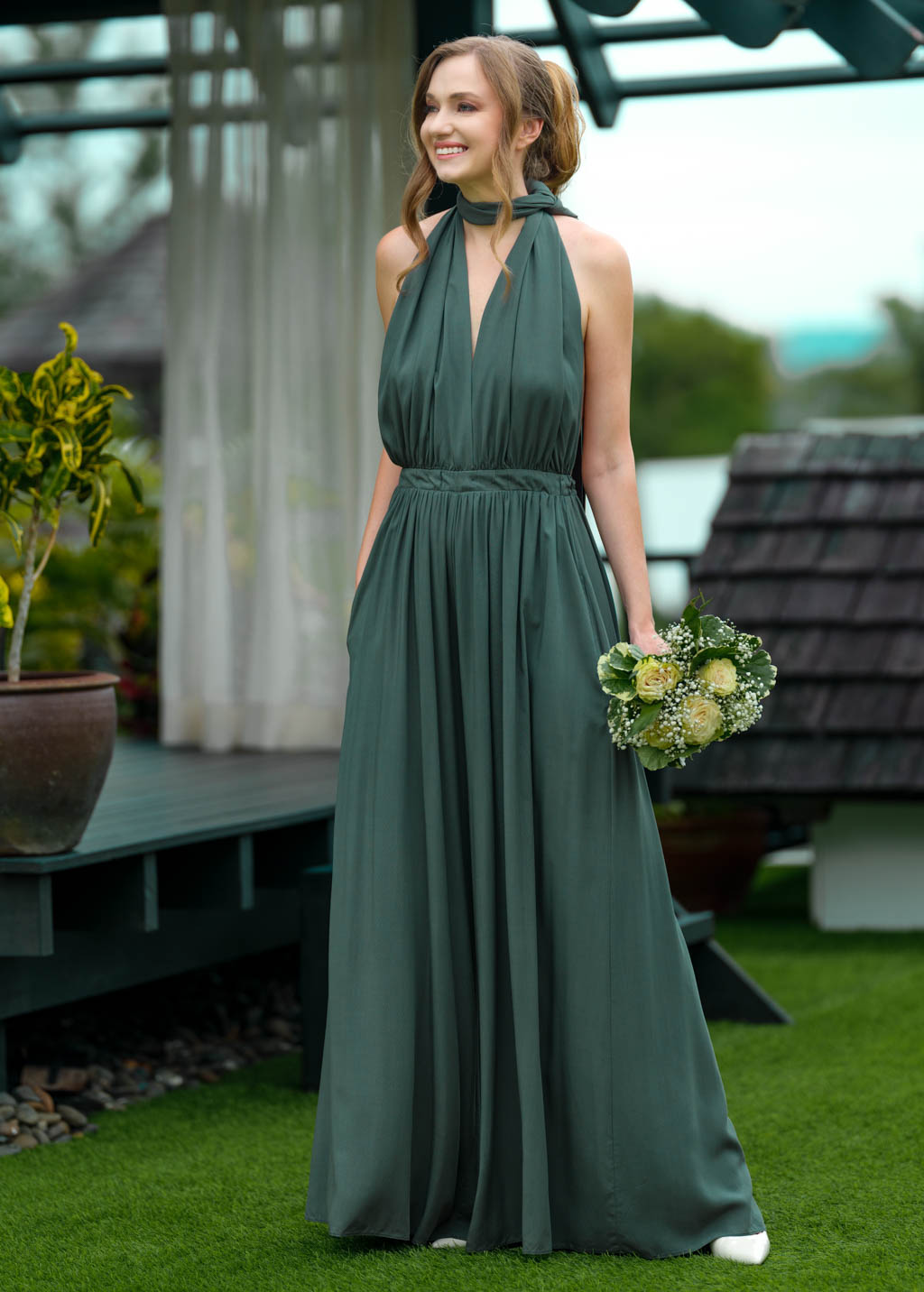 Dark green infinity jumpsuit