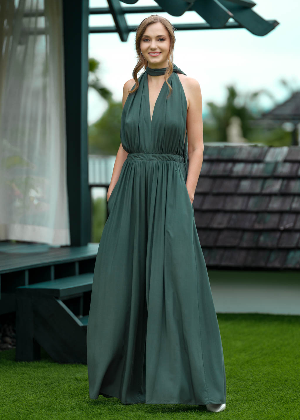 Dark green infinity jumpsuit