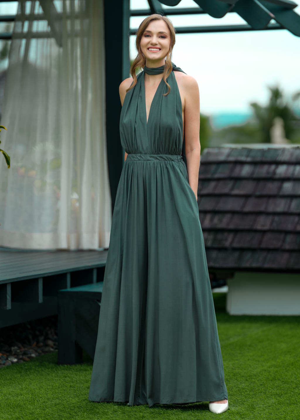 Dark green infinity jumpsuit