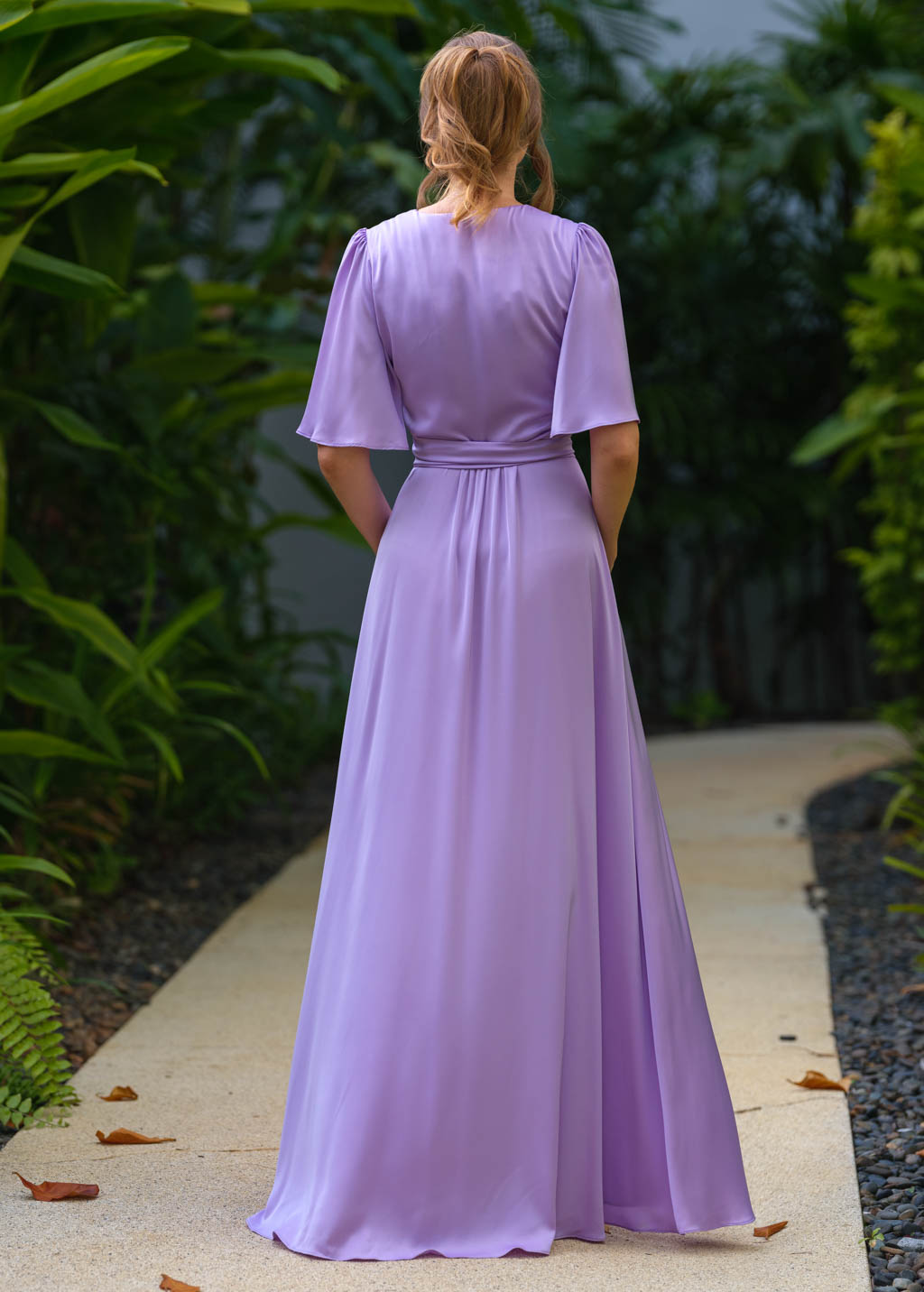 Lilac wrap long dress