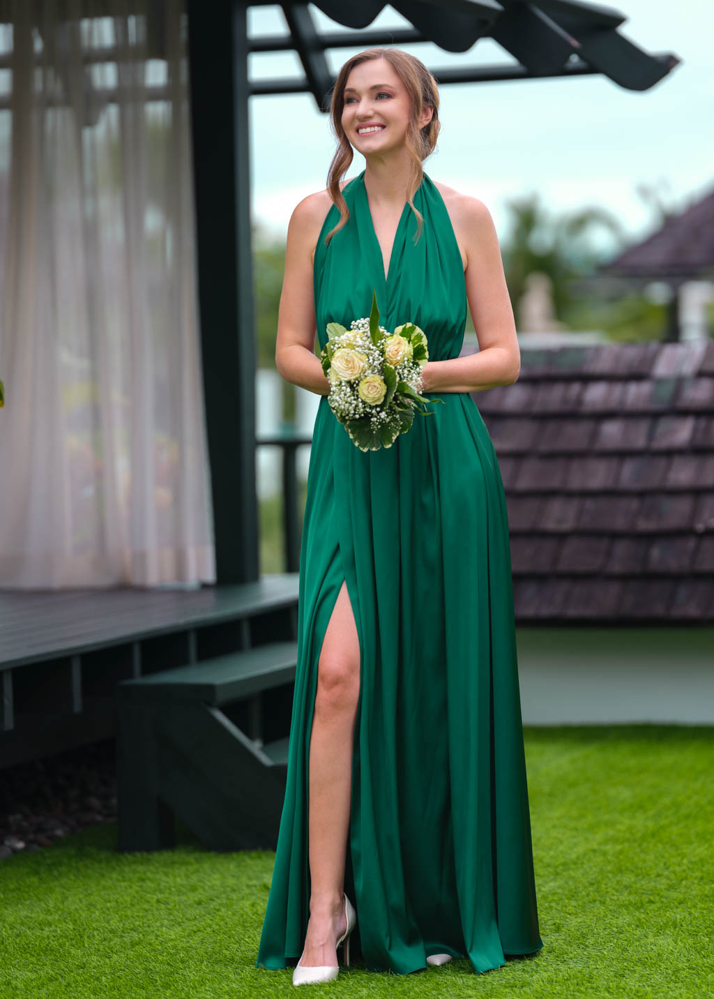 Emerald green infinity dress hotsell