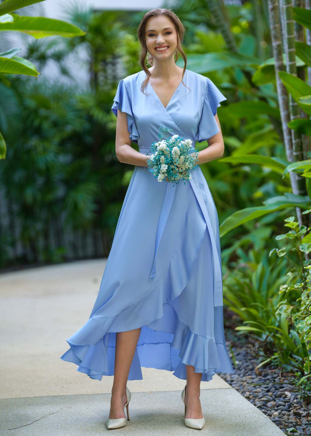 Baby blue wrap dress