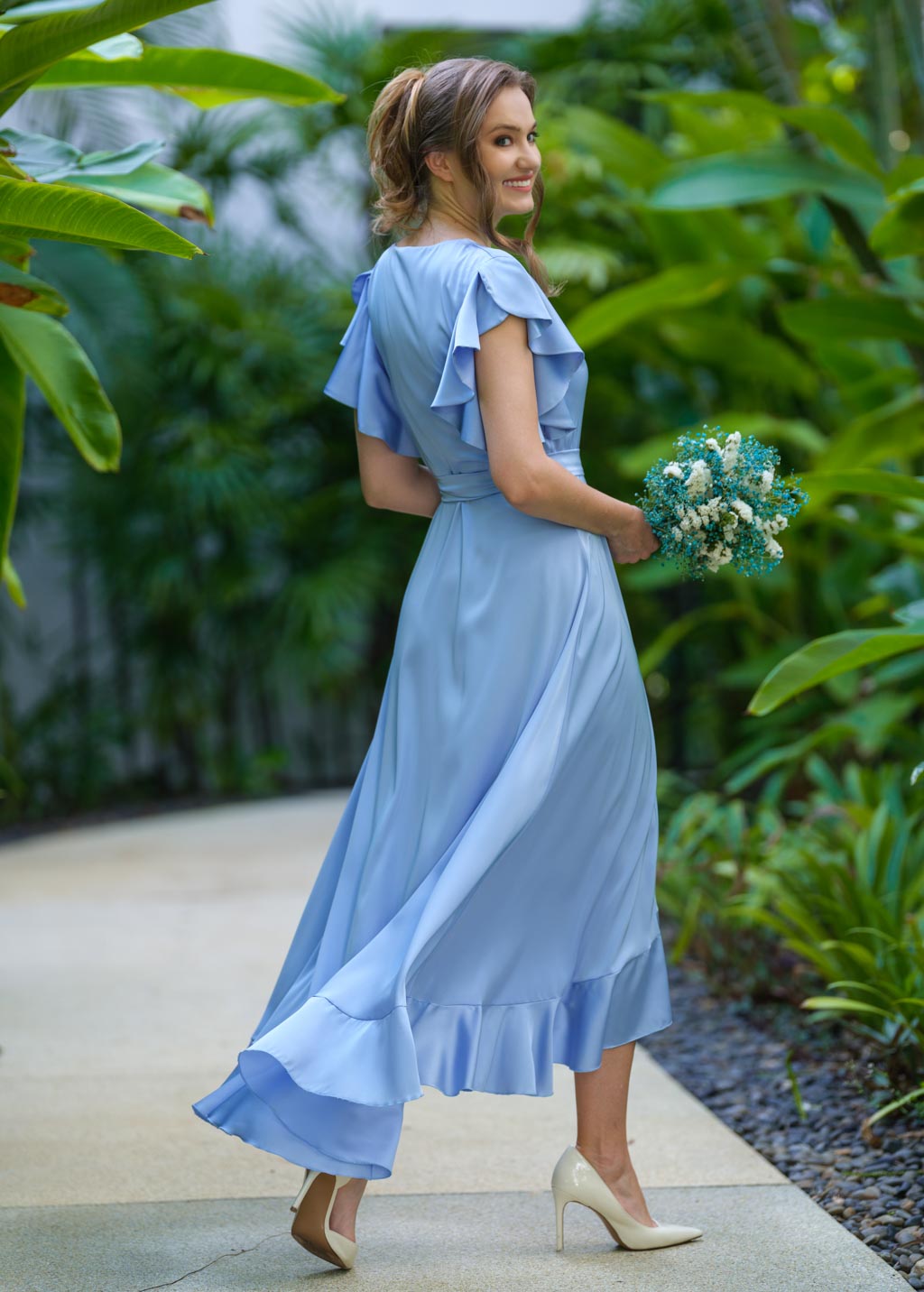 Baby blue wrap dress