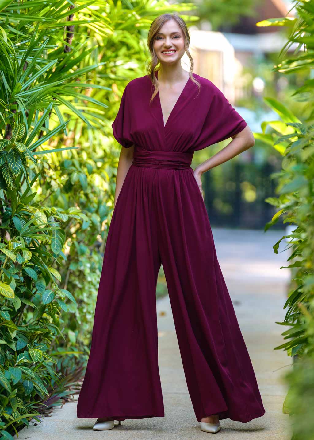 Burgundy infinity jumpsuit