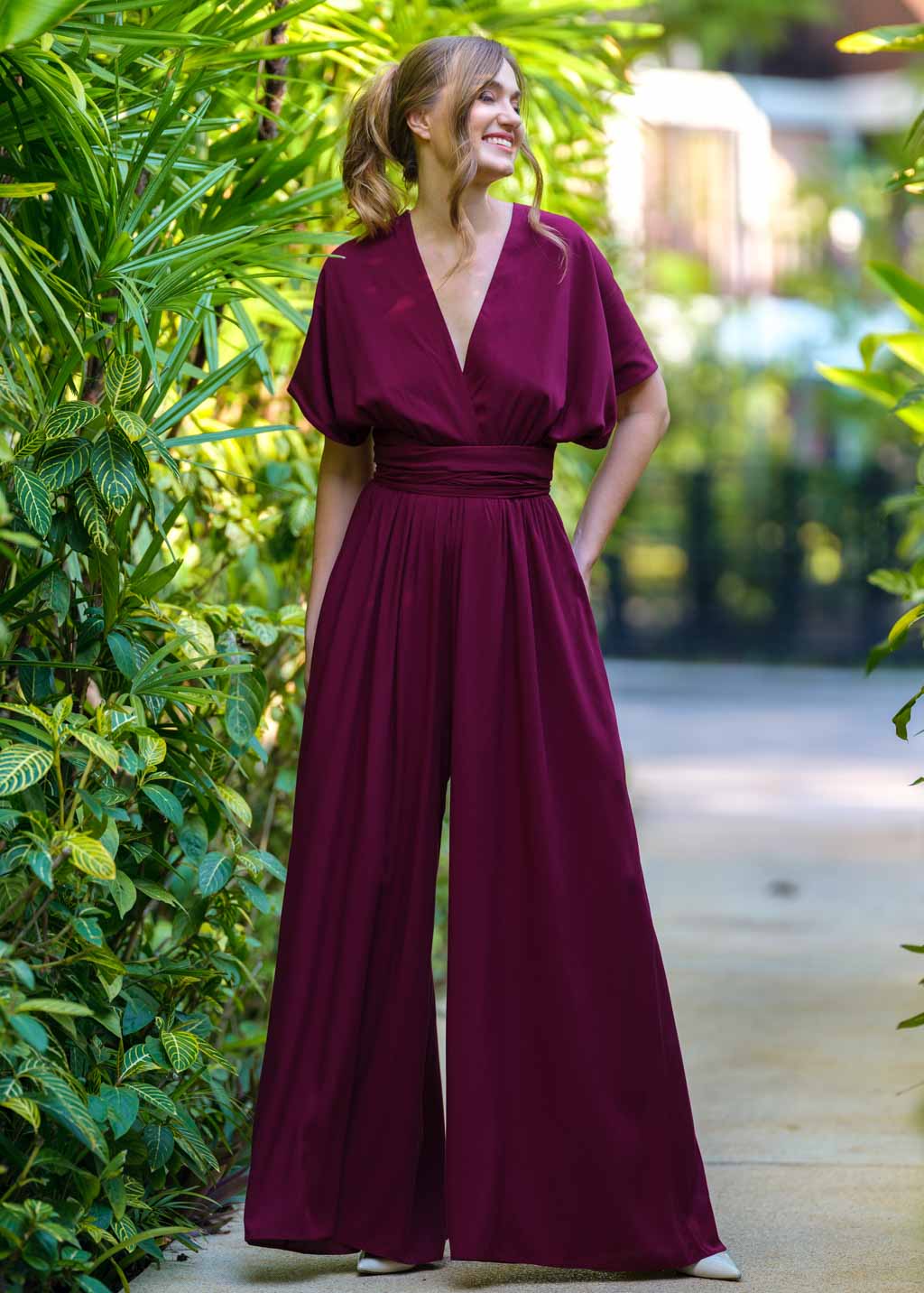 Burgundy infinity jumpsuit