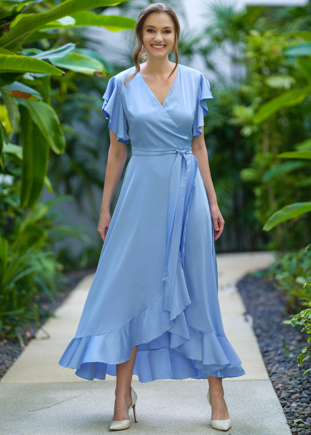 Baby blue wrap dress