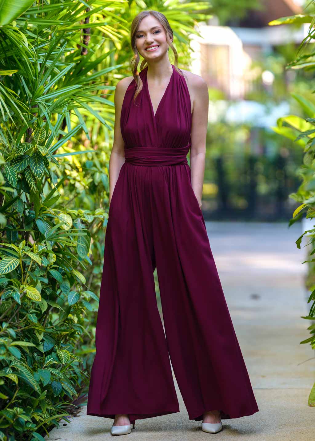 Burgundy infinity jumpsuit