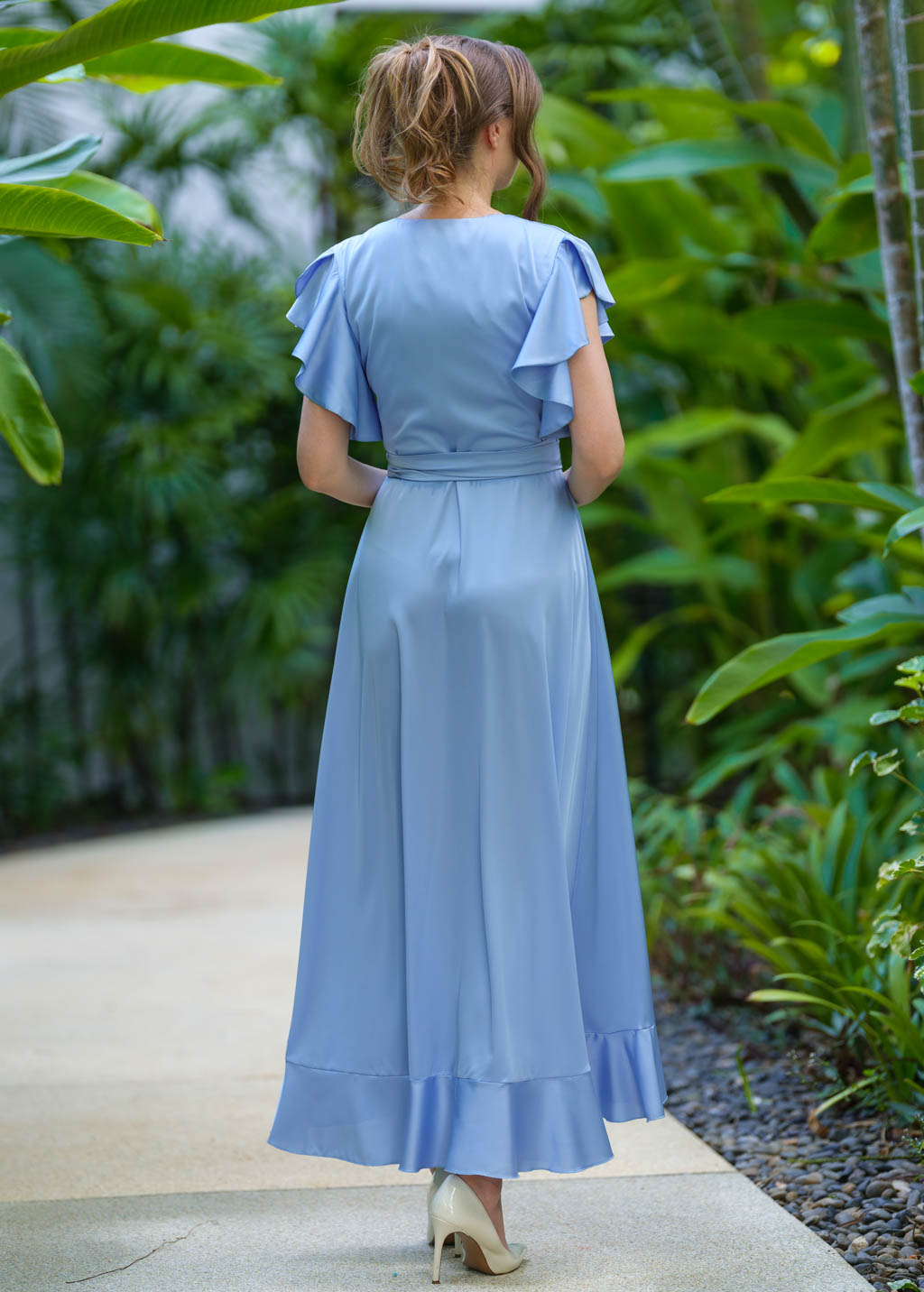 Baby blue wrap dress