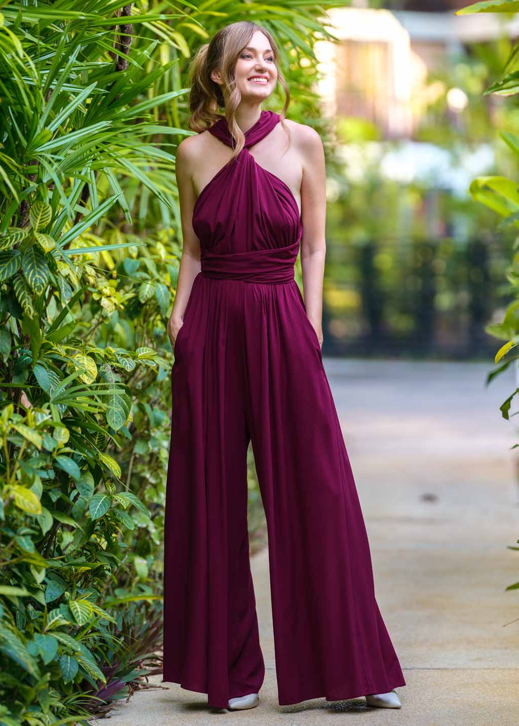 Burgundy infinity jumpsuit