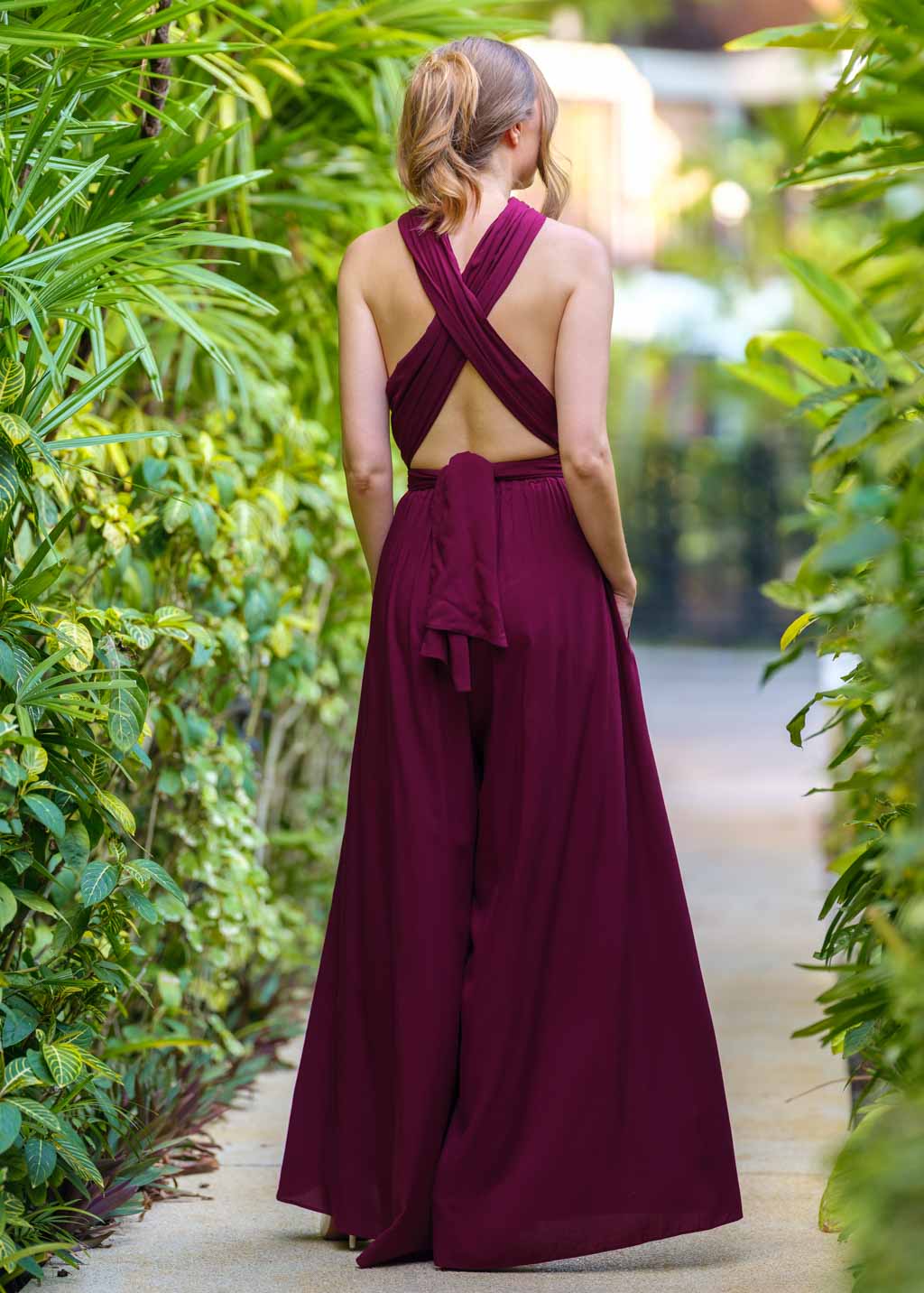 Burgundy infinity jumpsuit