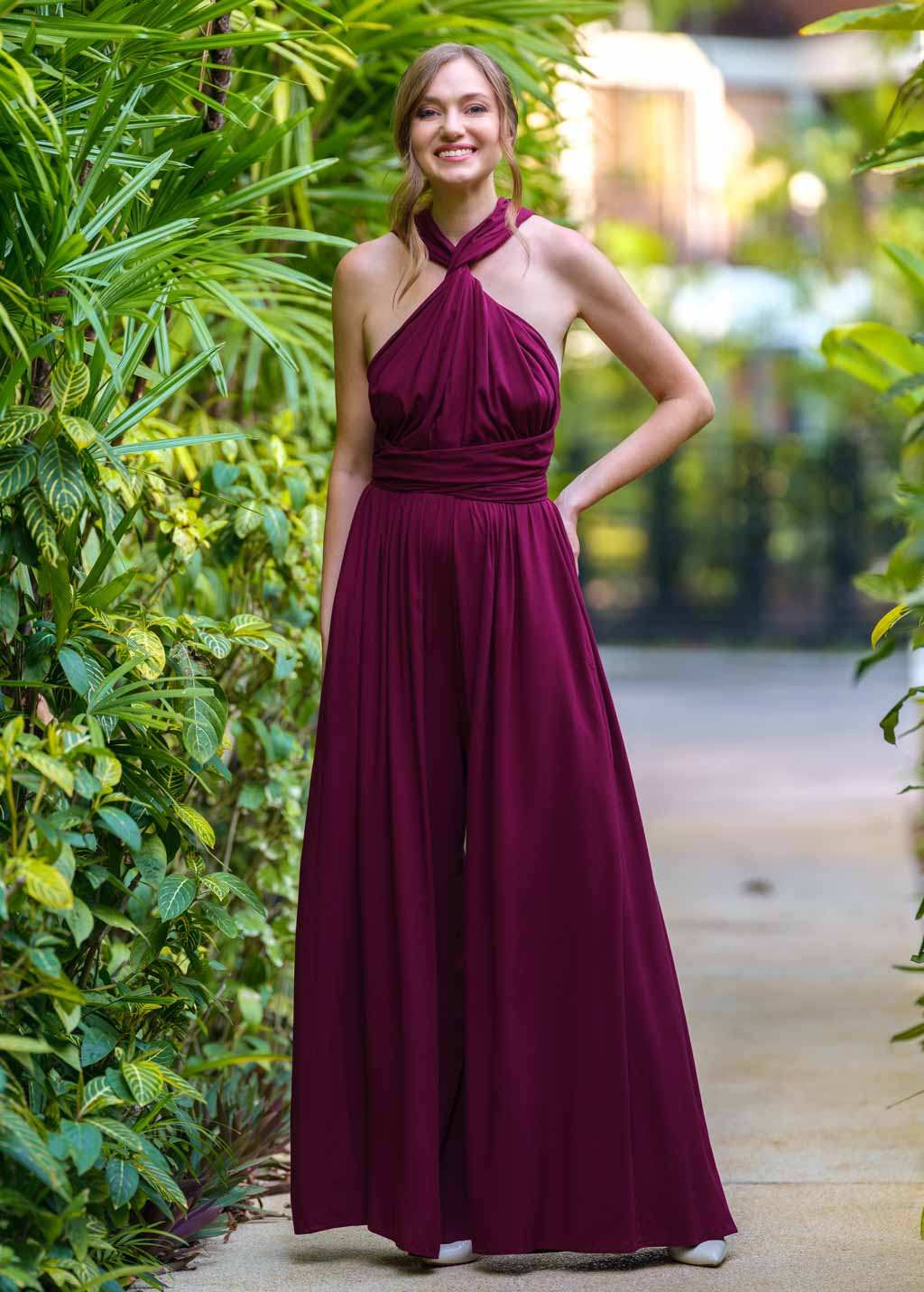 Burgundy infinity jumpsuit