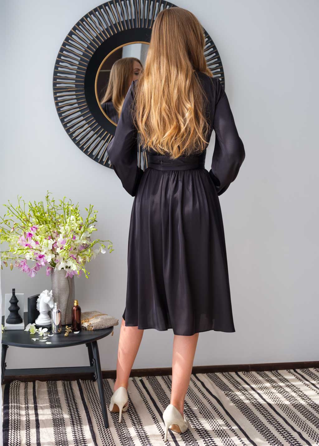 Black silk dress