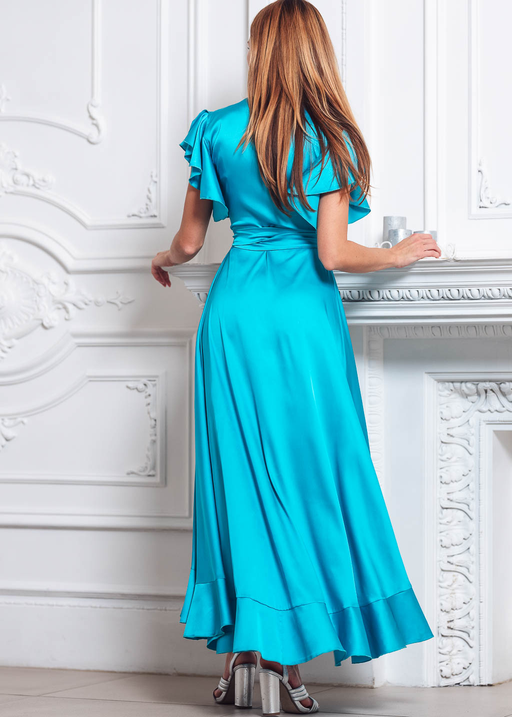 Turquoise wrap dress