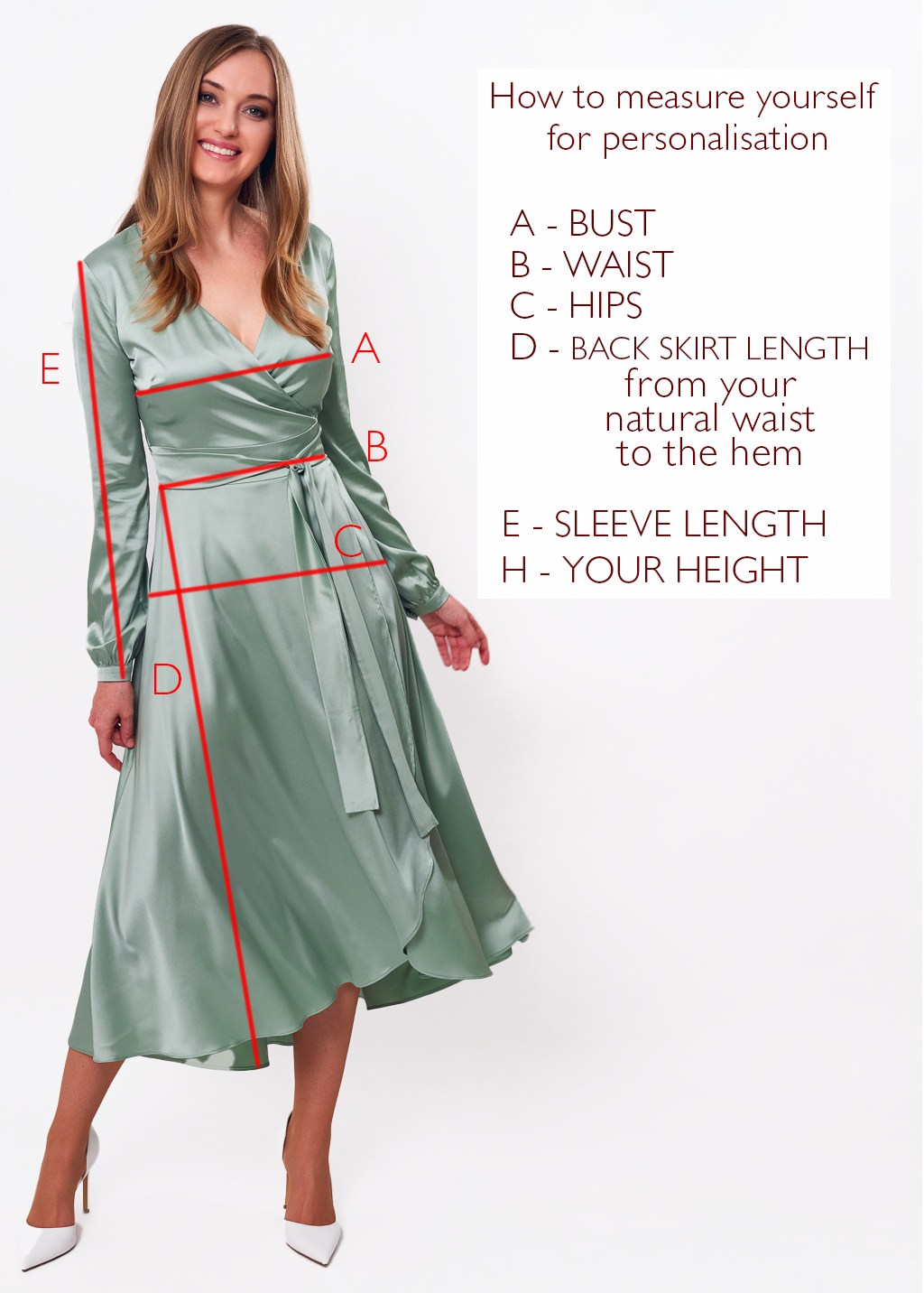 Sage green wrap dress